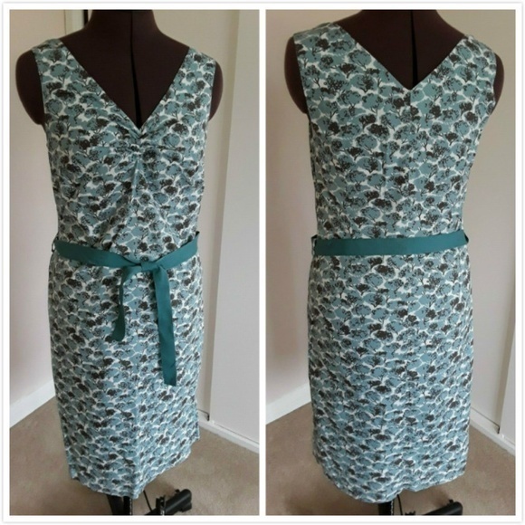 BODEN Boho Printed Duck Egg Blue Summe Dress Sz 16‎ - Picture 1 of 6